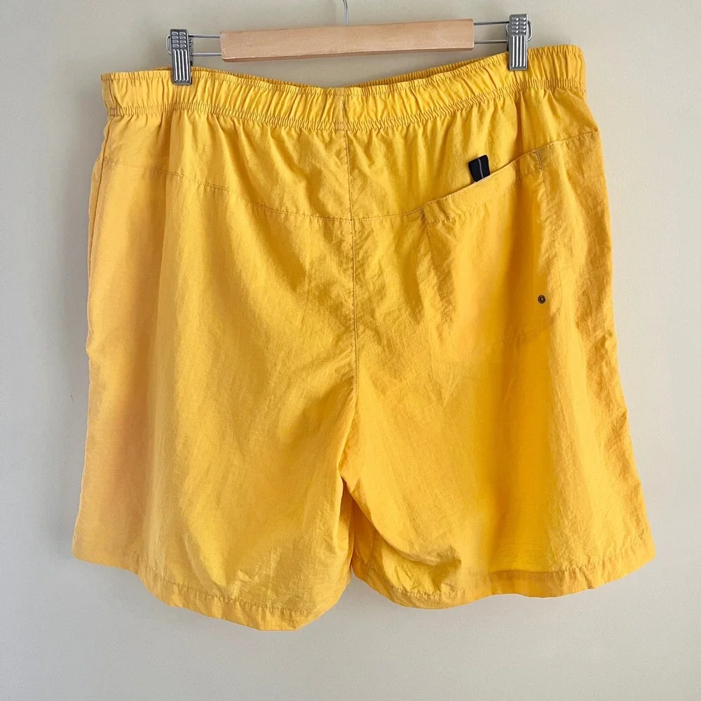 Vintage Nike Swim Trunks Men's Large Yellow Y2K Sportswear Beach Summer Ripstop
